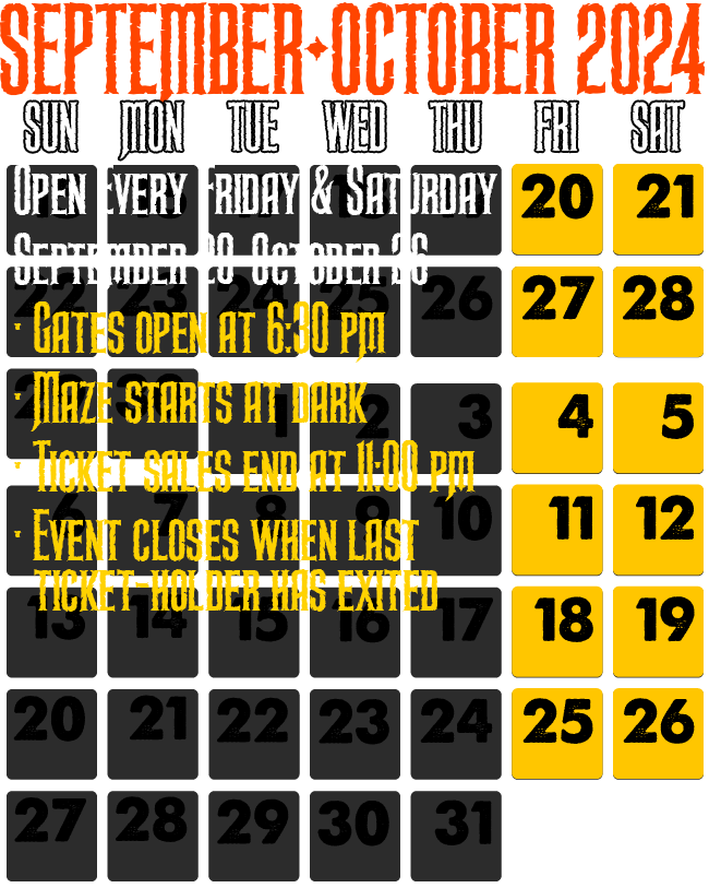 Dates & Hours of Operation - Click for Details