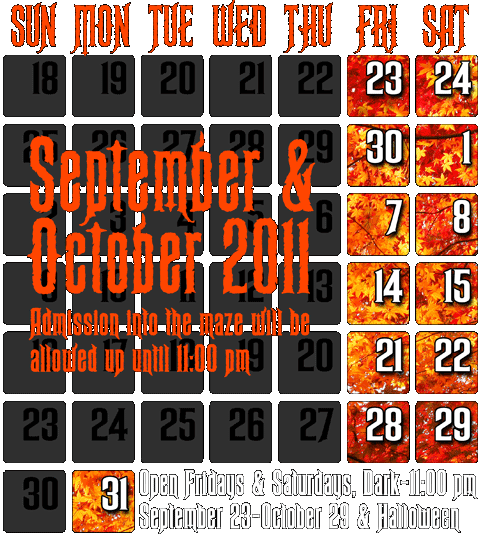 2011 Dates & Hours of Operation